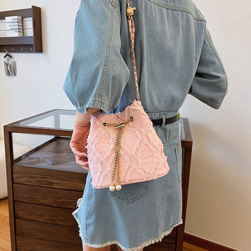 Denim fashionable crossbody bucket bag - Image 6