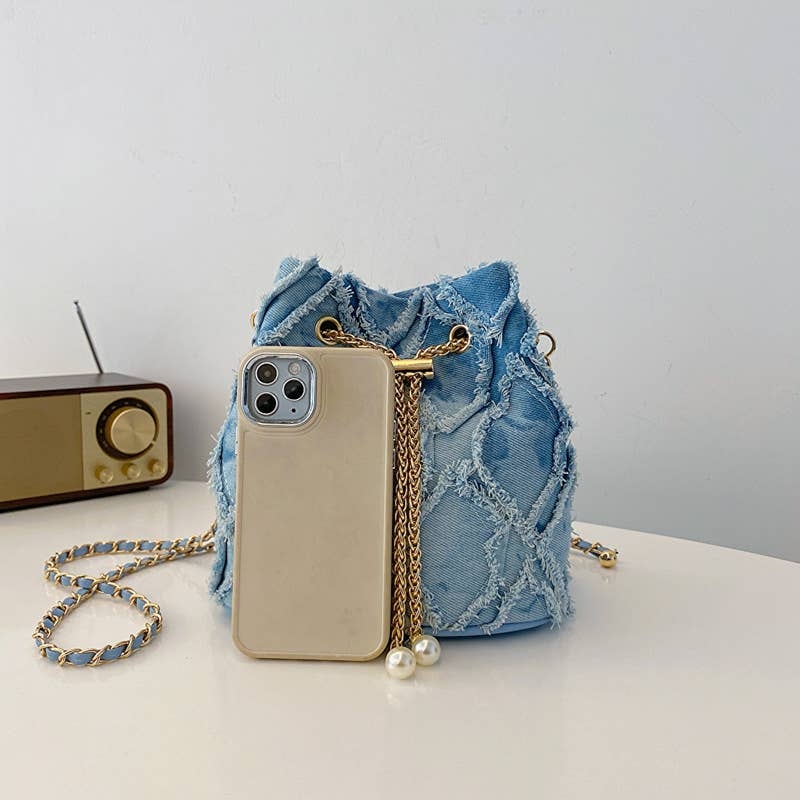 Denim fashionable crossbody bucket bag - Image 8