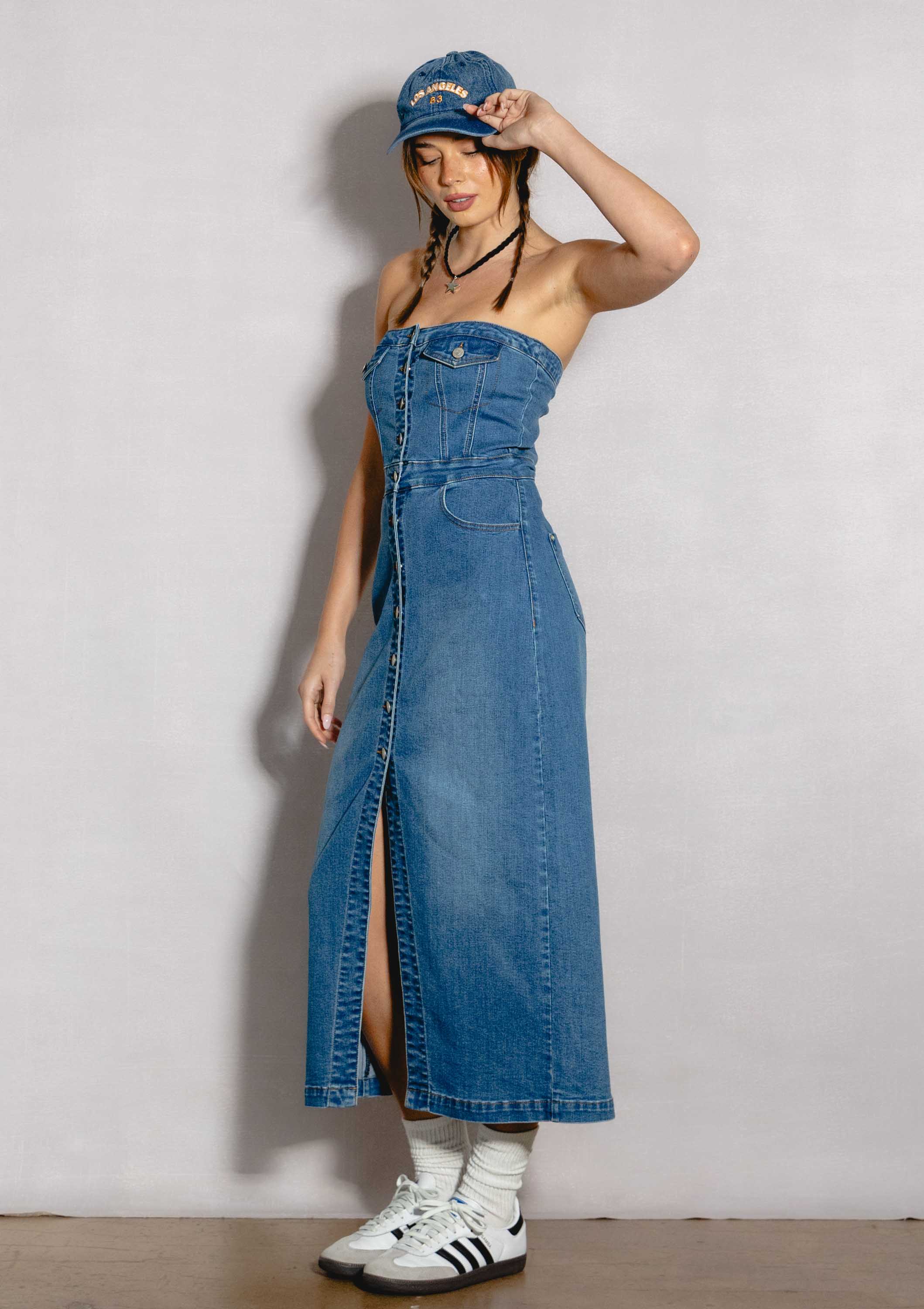 Denim Midi Dress - Image 3