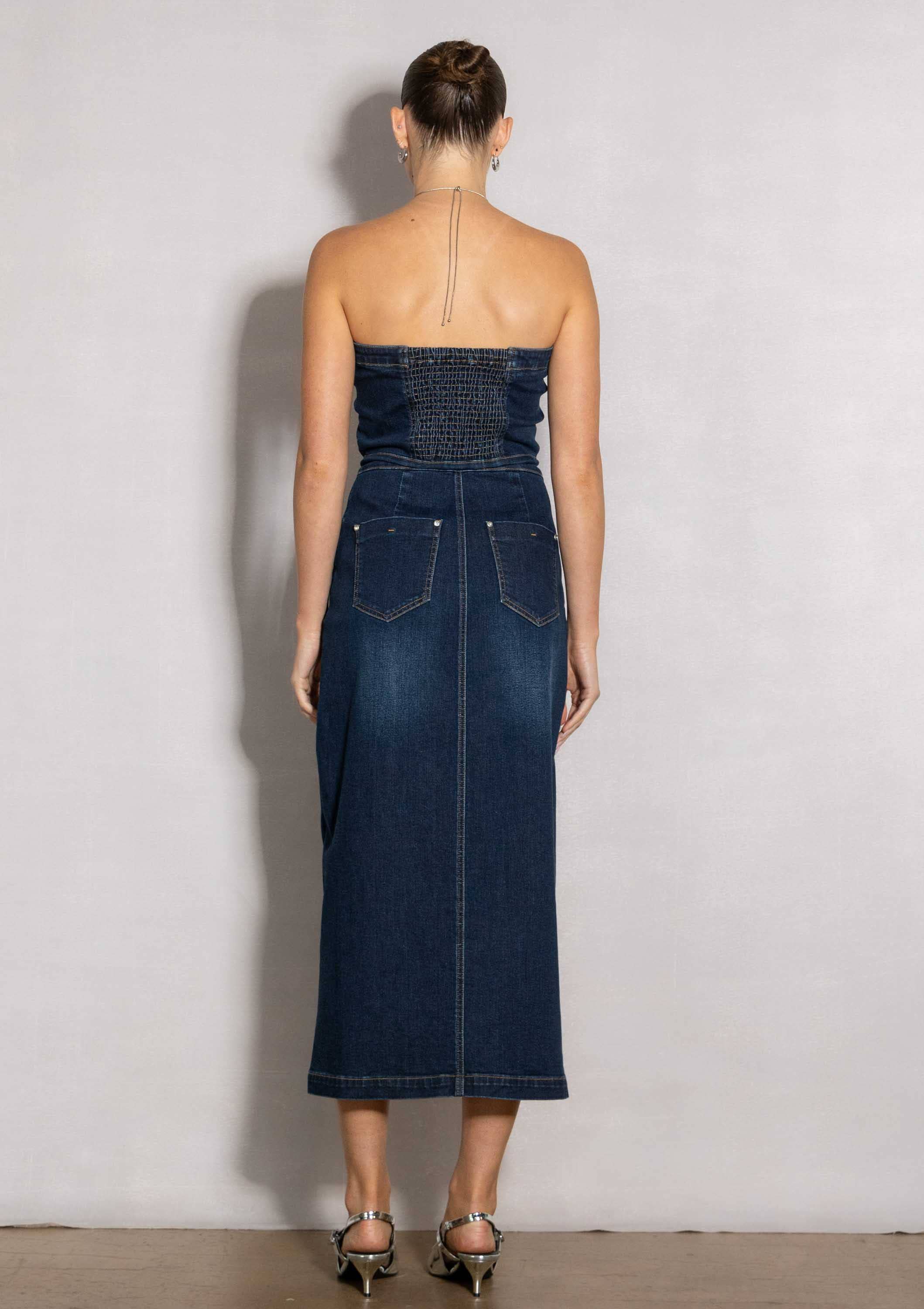 Denim Midi Dress - Image 8