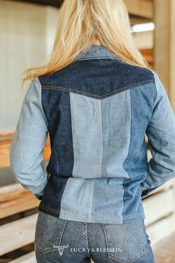 Denim Multi Contrast Button Down Shirt - Image 2