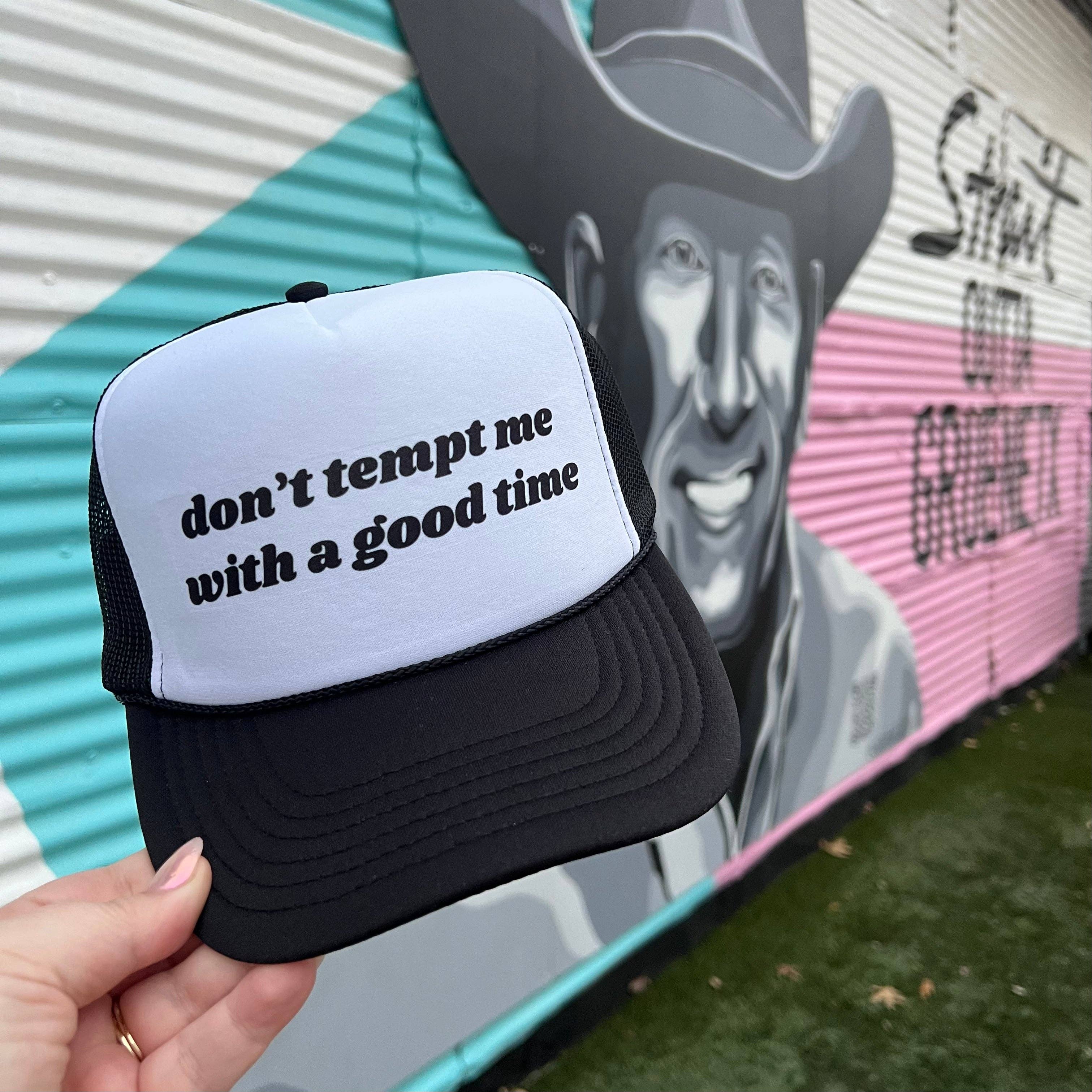 Don’t Tempt Me With A Good Time Trucker Cap (Multiple Color - Image 19
