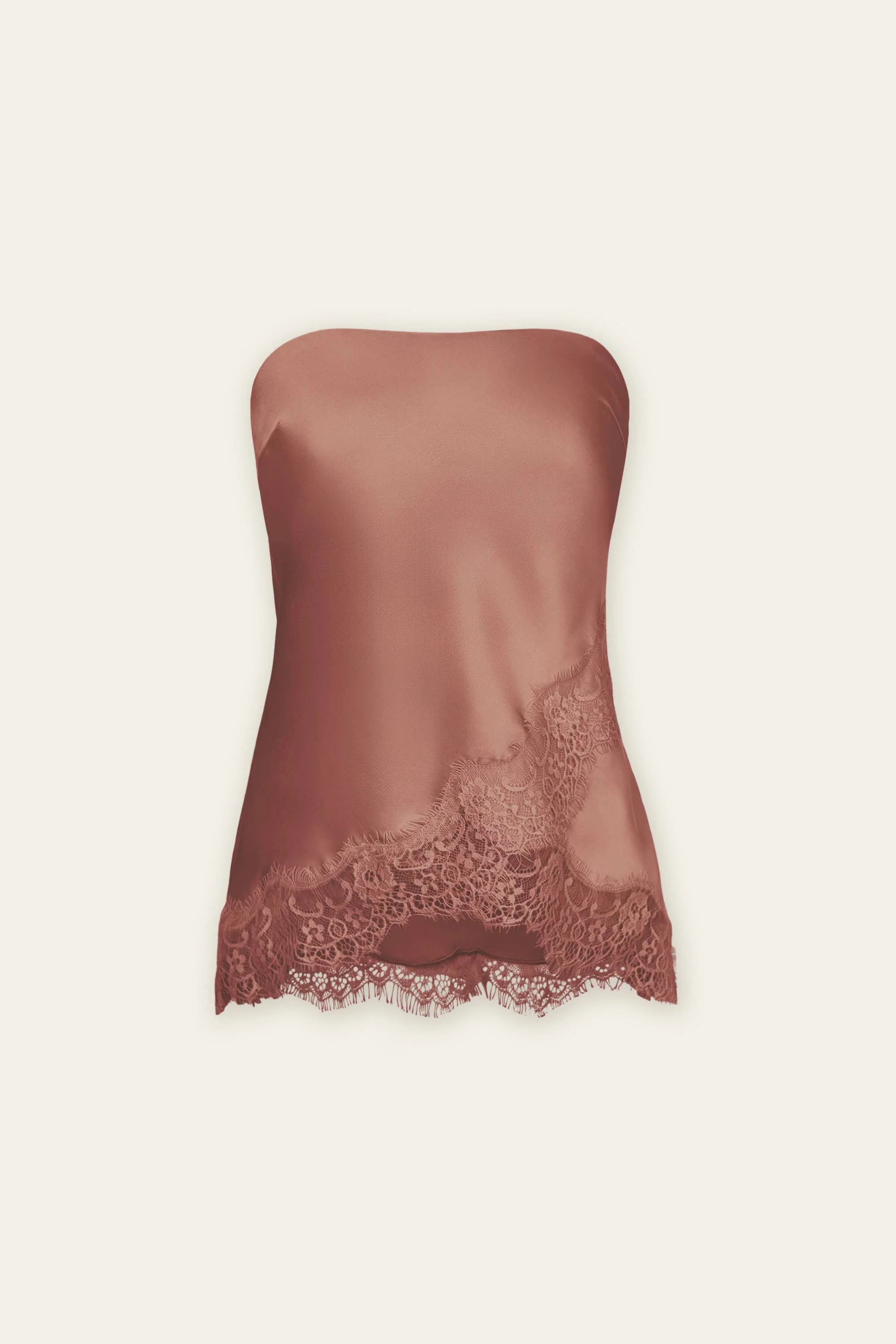 Dull Satin Lace Hem Tube Top - Image 14