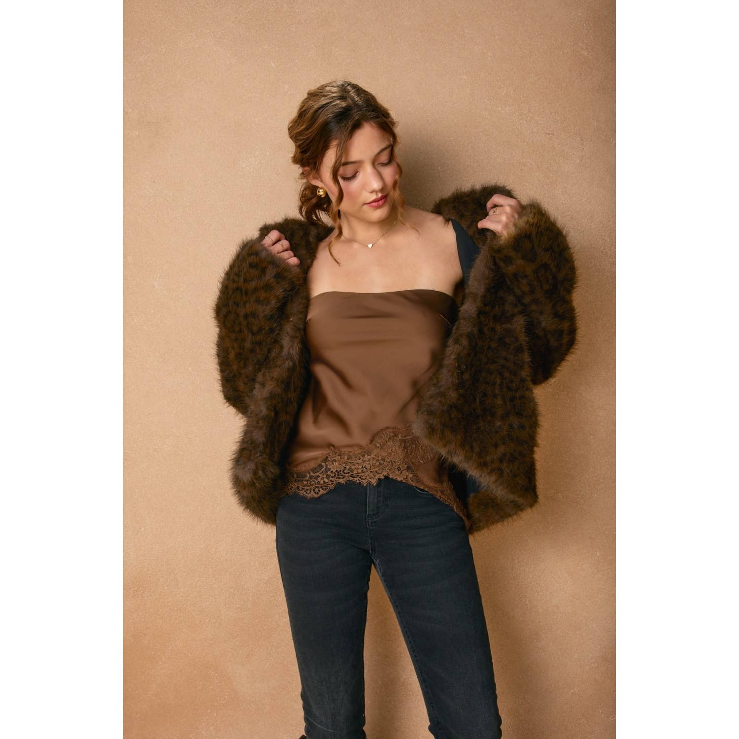 Dull Satin Lace Hem Tube Top - Image 5