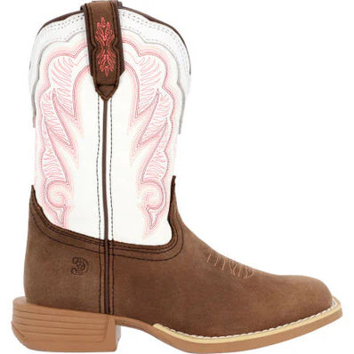 DURANGO LIL REBEL PRO BIG KID'S TRAIL BROWN AND WHITE WESTERN BOOT STYLE DBT0242Y - Image 5