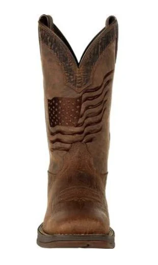 DURANGO MENS BROWN DISTRESSED FLAG EMBROIDERY WESTERN BOOT STYLE DDB0314 - Image 4