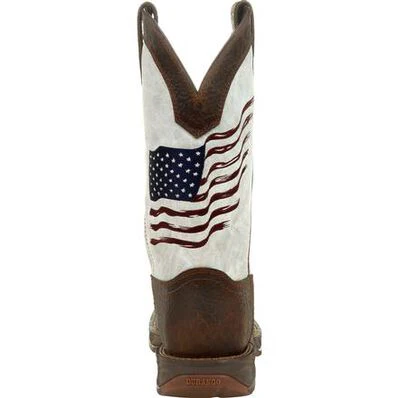 DURANGO MENS DISTRESSED FLAG EMBROIDERY WESTERN BOOT STYLE DDB0312 - Image 4