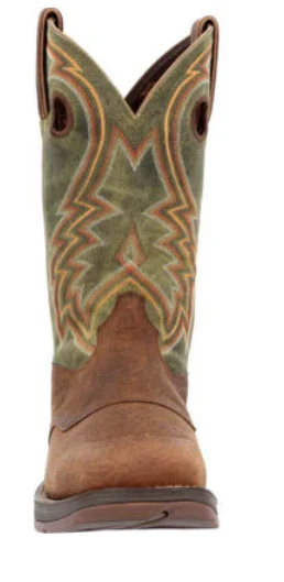 DURANGO MENS REBEL DARK CHESTNUT AND HUNTER GREEN WESTERN BOOT STYLE DDB0390 - Image 3