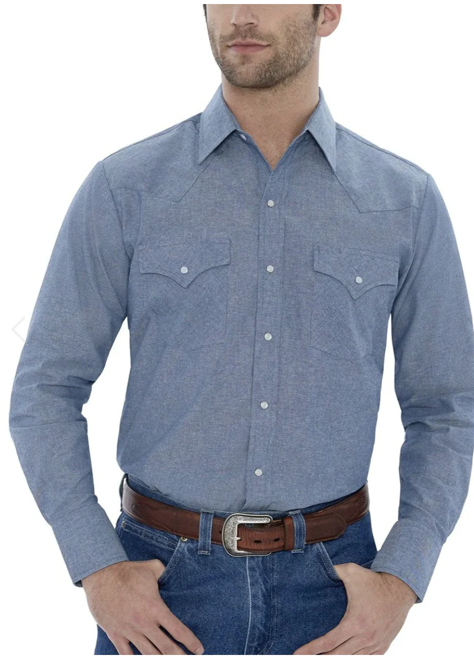 Ely Mens Long Sleeve Snap Work Shirt Style 15202975-84