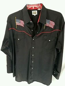 Ely Mens Long Sleeve Solid Shirt with Flag Embroidery and Piping Style 15203947-89 - Image 3