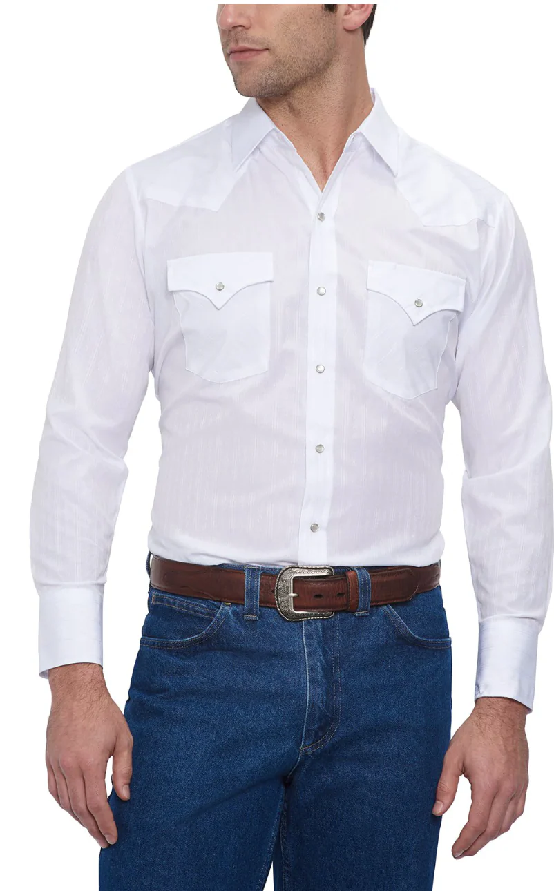 Ely Mens Long Sleeve Tone on Tone Shirt Style 15201934