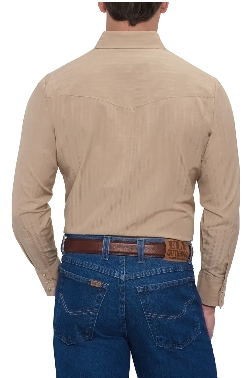 Ely Mens Long Sleeve Tone on Tone Shirt Style 15201934 - Image 3