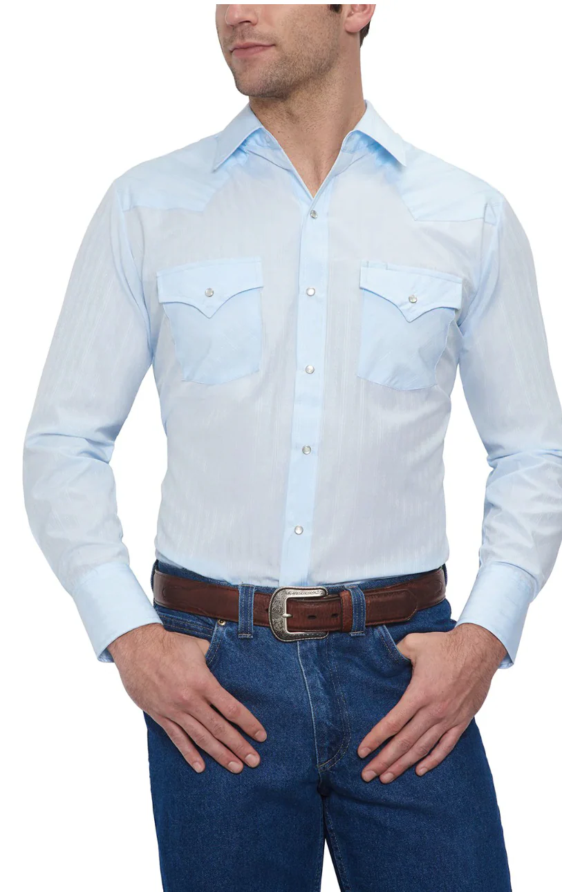 Ely Mens Long Sleeve Tone on Tone Shirt Style 15201934 - Image 6
