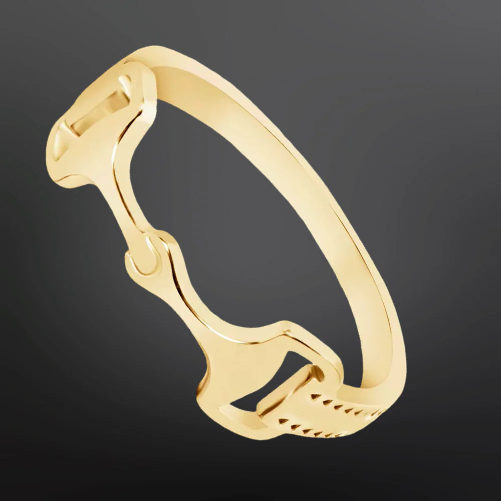 Equestrian Horse Snaffle Bit Sterling Silver Ring - Image 2