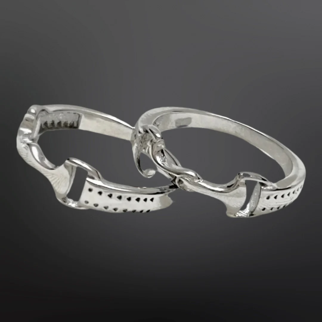Equestrian Horse Snaffle Bit Sterling Silver Ring - Image 3