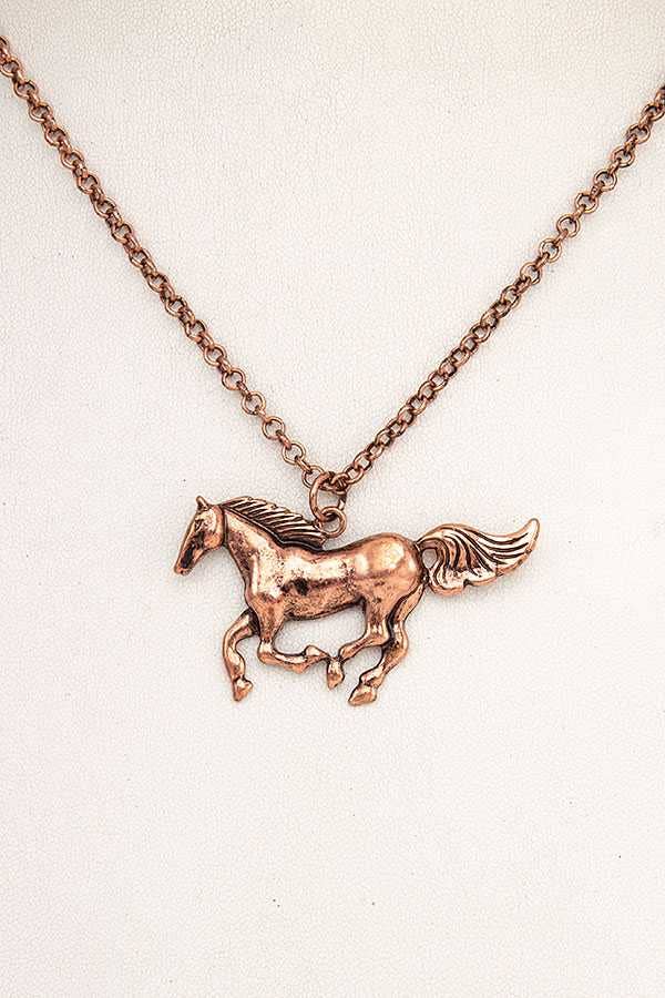 ETCHED HORSE PENDANT NECKLACE SET 294 - Image 4