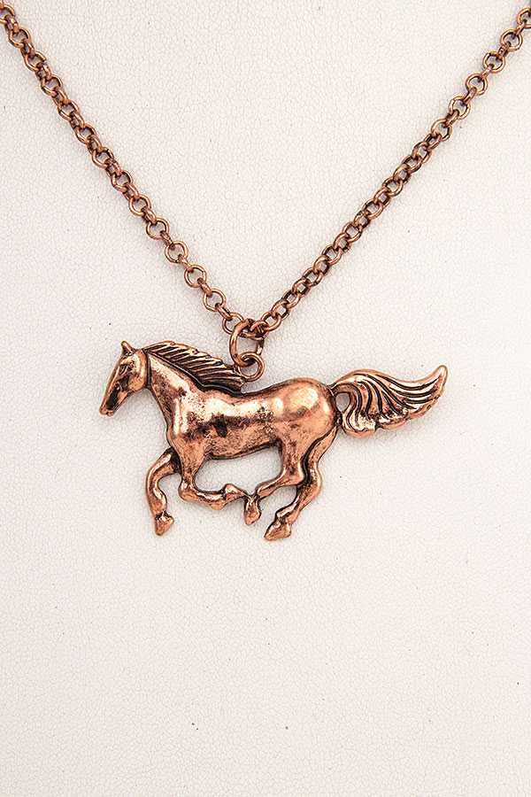 ETCHED HORSE PENDANT NECKLACE SET 294 - Image 6