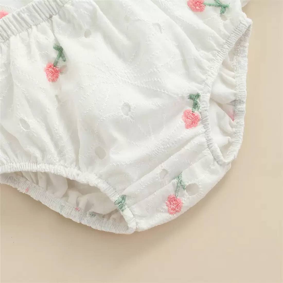 Eyelet Flower Cotton Baby Dress, Bloomers & Headband - Image 8