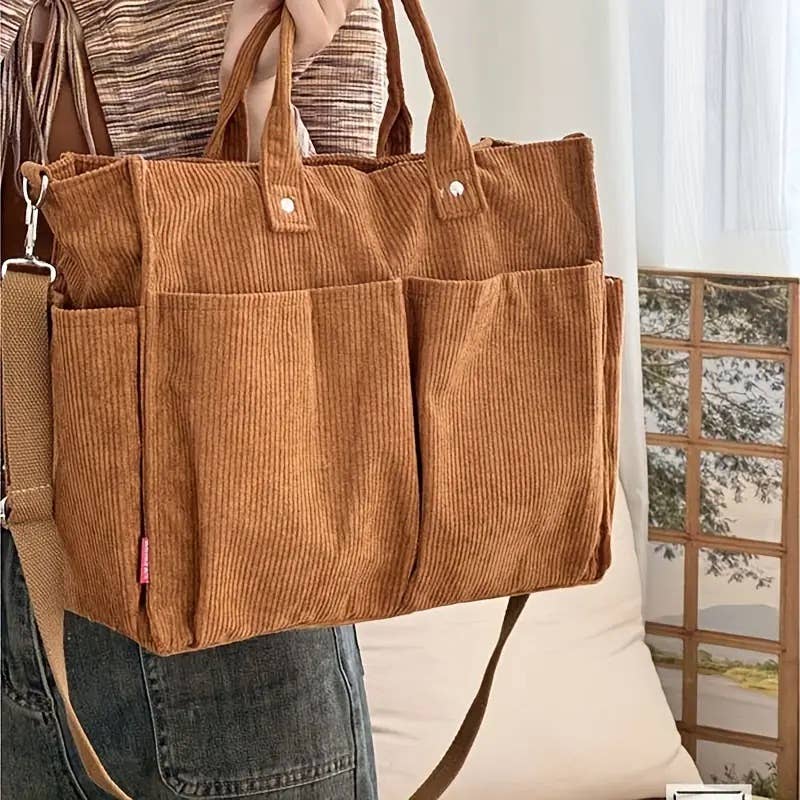 Fall Corduroy Tote Bags - Image 3