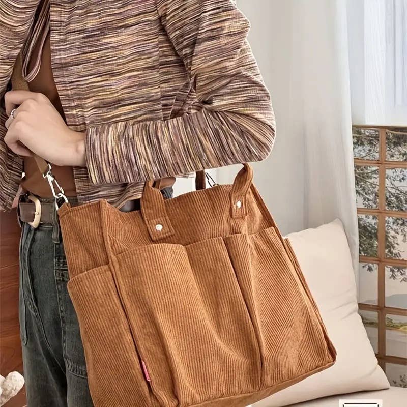 Fall Corduroy Tote Bags - Image 4