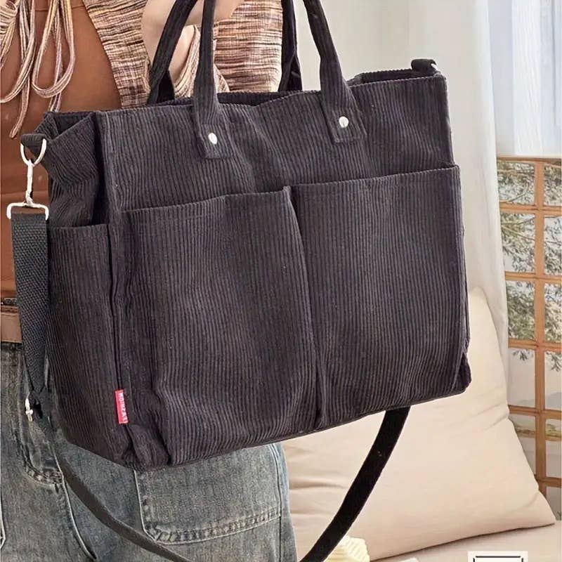 Fall Corduroy Tote Bags - Image 6