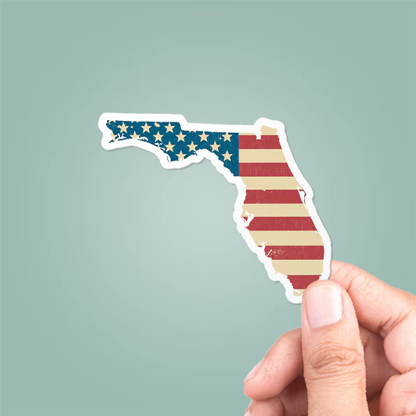 Florida American Flag Sticker Vinyl Decal