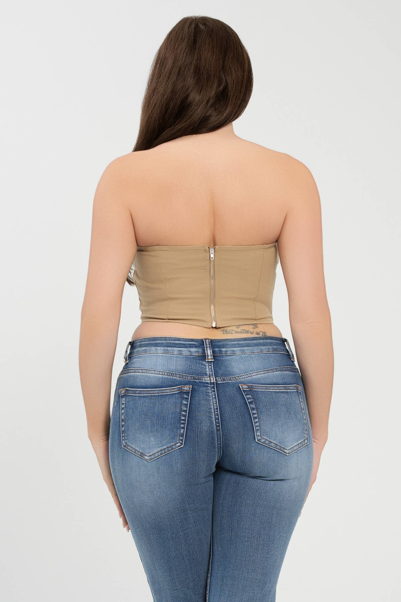 Front Fold-Over Color Contrast Tube Top - Image 13