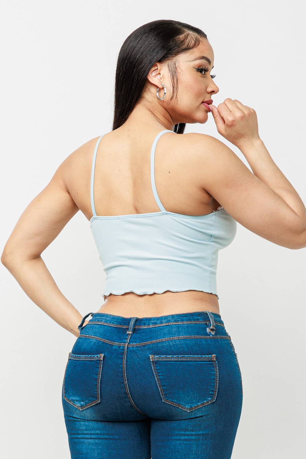 Front Lace Trim Bows Detail Cami Top - Image 10