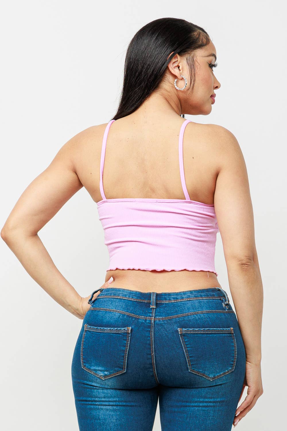 Front Lace Trim Bows Detail Cami Top - Image 4