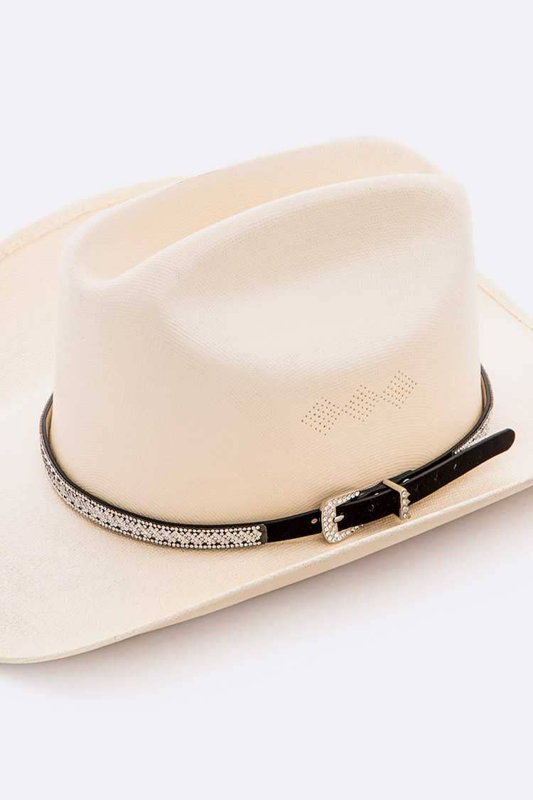 Genuine Leather Western Rhinestone Hat Band - Image 3