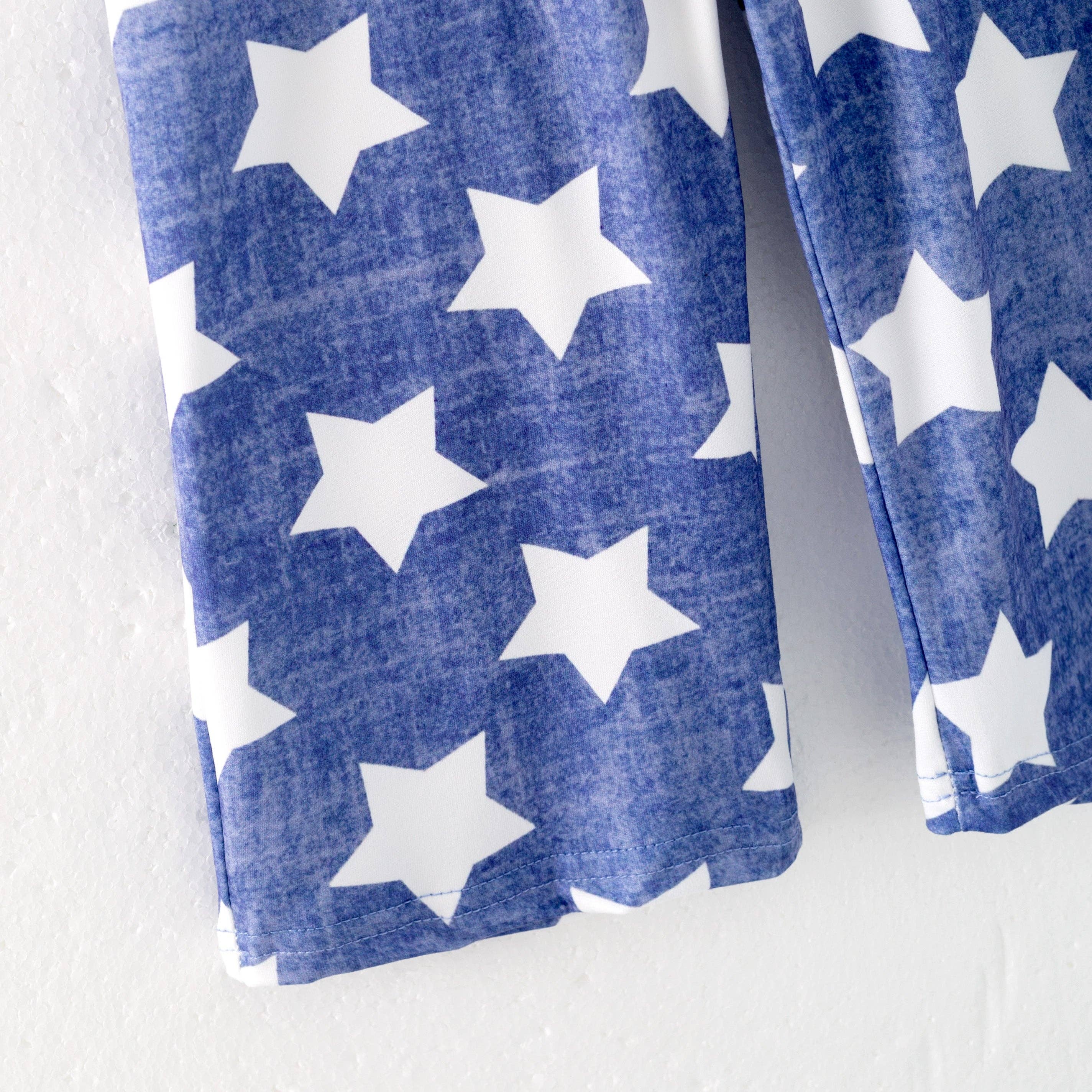 Girls Summer July 4th Star Blue Jumpsuit - Image 4