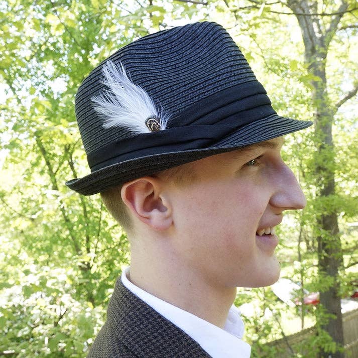 Hackle-Pheasant Hat Trim - Ivory/Natural - Image 4