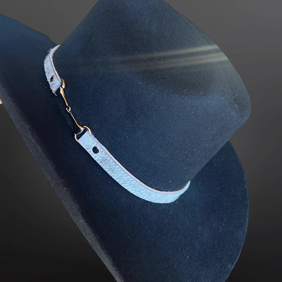 Hair On Cowhide Leather Snaffle Bit Hat Band - Image 3