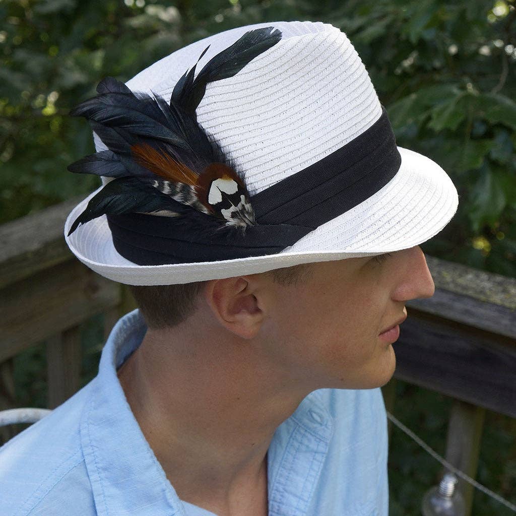 Hat Feather Trim With Black Rooster Coque and Venery - Black - Image 3