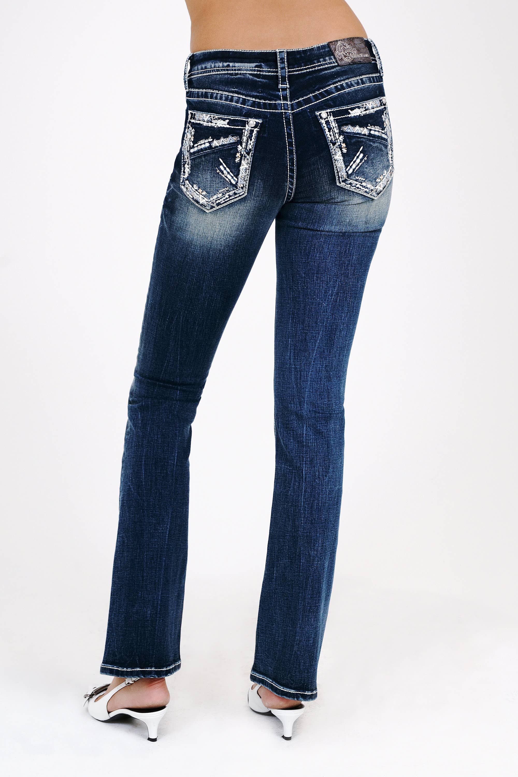 Heavy Stitch Embroidery Mid-Rise Boot Cut 30" | EB-51926-30 - Image 2