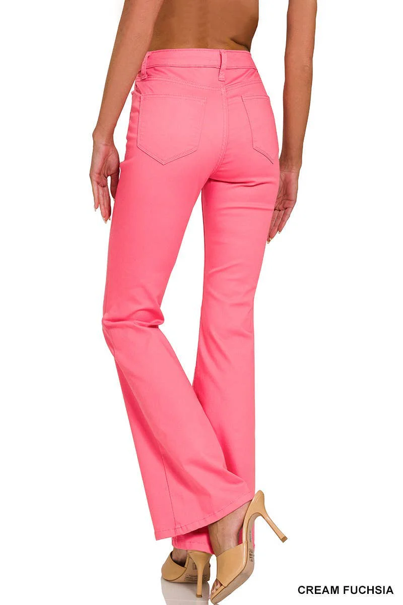 High-rise Bootcut Color Denim Pants - Image 4