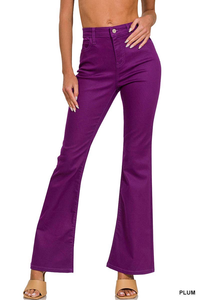 High-rise Bootcut Color Denim Pants - Image 9