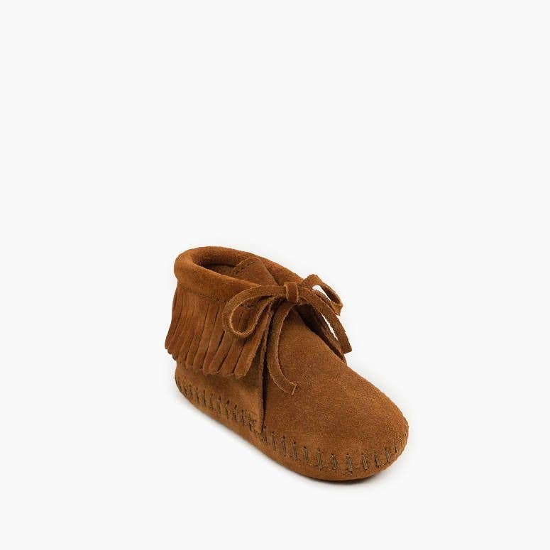 Infant Baby Suede Fringe Bootie with Tie
