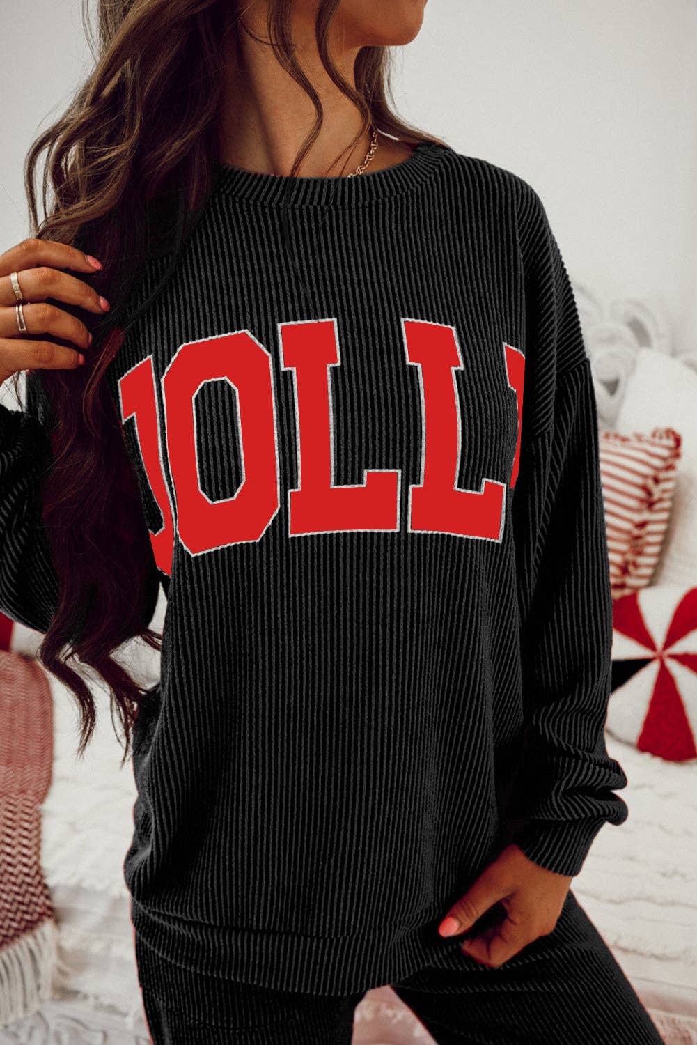 JOLLY Ribbed Knit Long Sleeve Top and Pants Set - Image 24