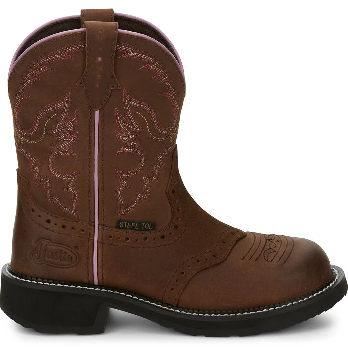 Justin Gypsy Womens Wanette Brown EH Steel Toe WorkBoots Style GY9980 - Image 3