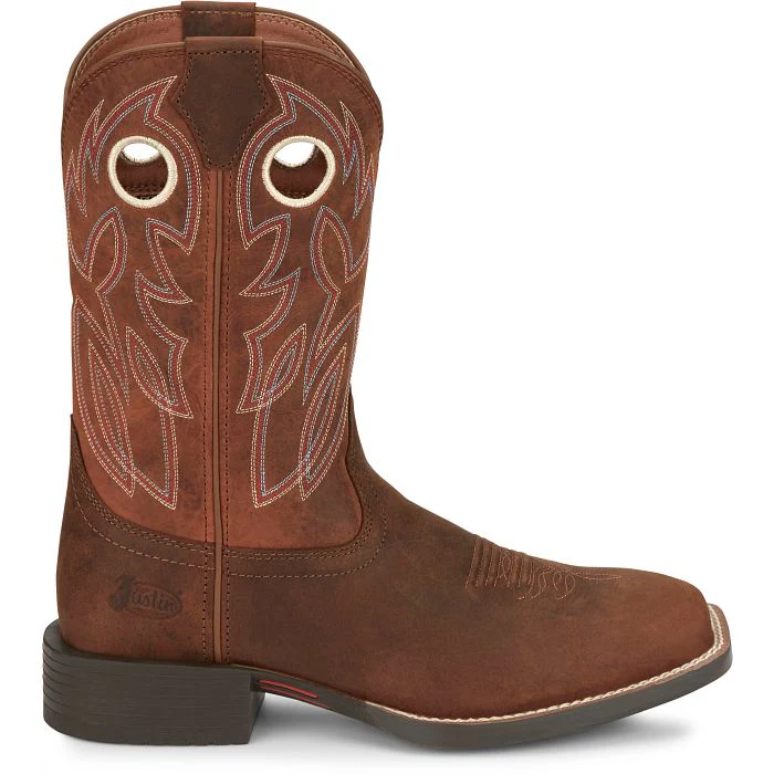 JUSTIN MENS BOWLINE BROAD SQUARE TOE WESTERN BOOTS STYLE SE7523 - Image 10