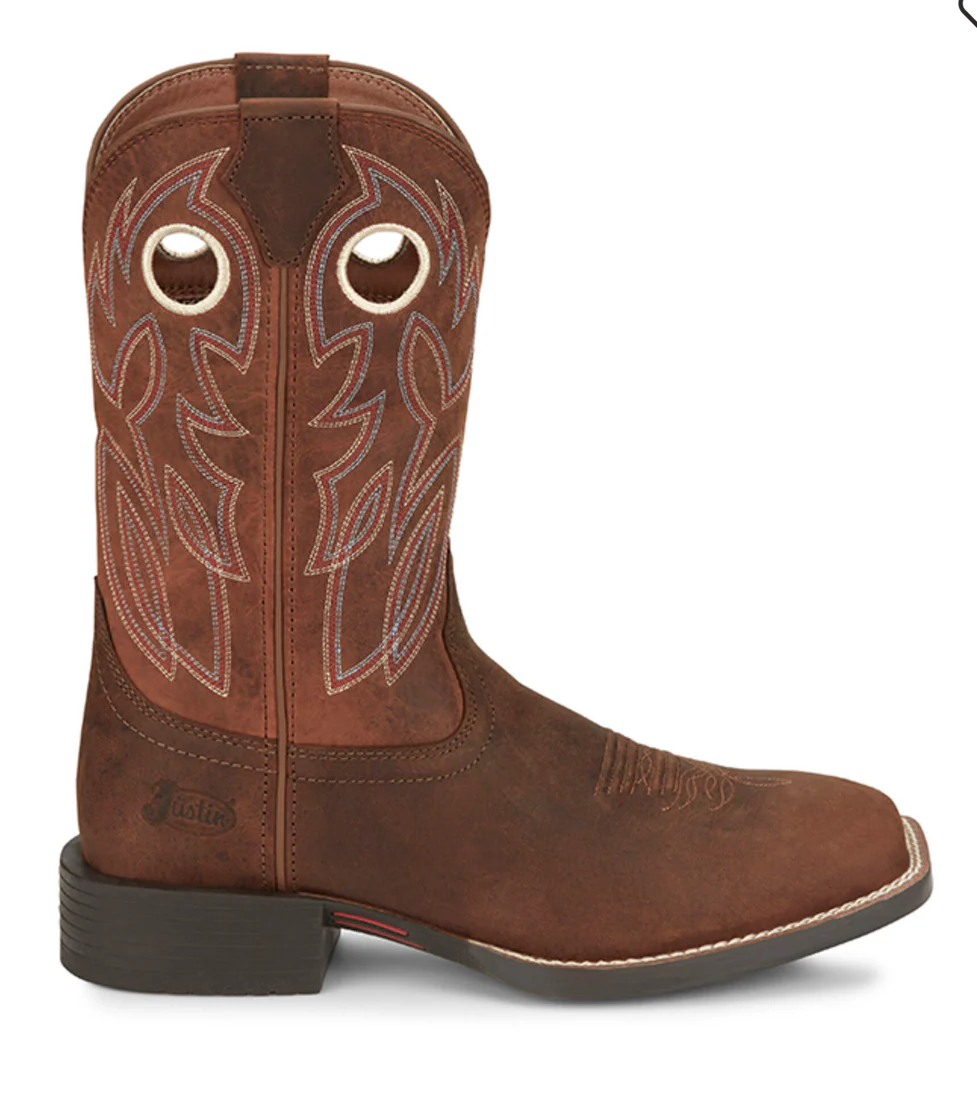 JUSTIN MENS BOWLINE BROAD SQUARE TOE WESTERN BOOTS STYLE SE7523 - Image 4