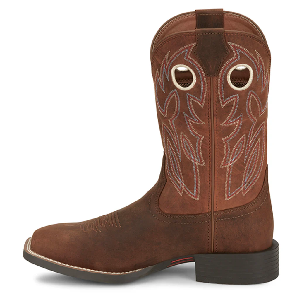 JUSTIN MENS BOWLINE BROAD SQUARE TOE WESTERN BOOTS STYLE SE7523 - Image 5