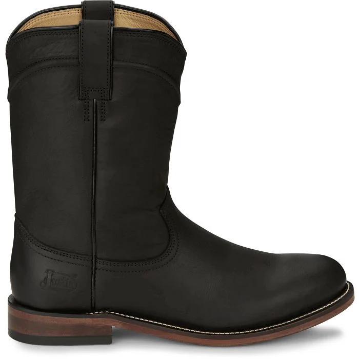 Justin Mens Braswell Black Western Boots Style RP3741 - Image 3