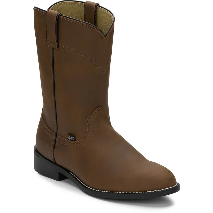 Justin Mens Brown Crazy Cow Boots Style JB3001 - Image 2