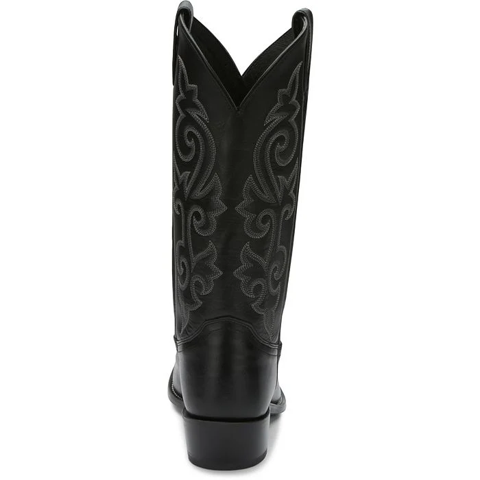 JUSTIN MENS BUCK BLACK WESTERN BOOTS STYLE 1409 - Image 5