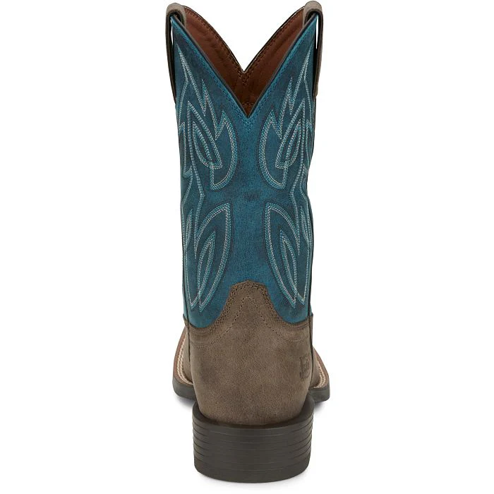 JUSTIN MENS CANTER SQUARE TOE WESTERN BOOTS STYLE SE7513 - Image 5