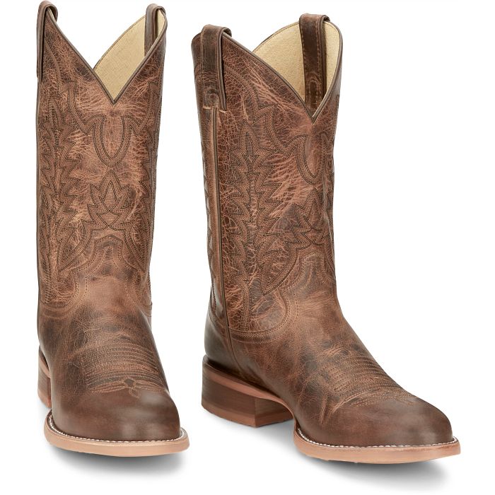 JUSTIN MENS CLANTON ROUND TOE WESTERN BOOTS STYLE CJ2045 - Image 7