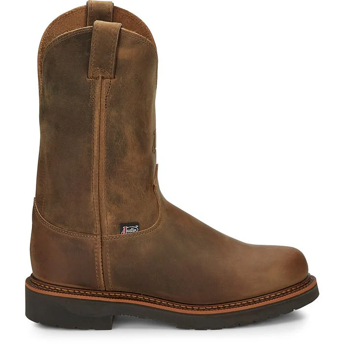 Justin Mens JMax Blueprint Pull On Tan Work Boot Style 4440 - Image 3