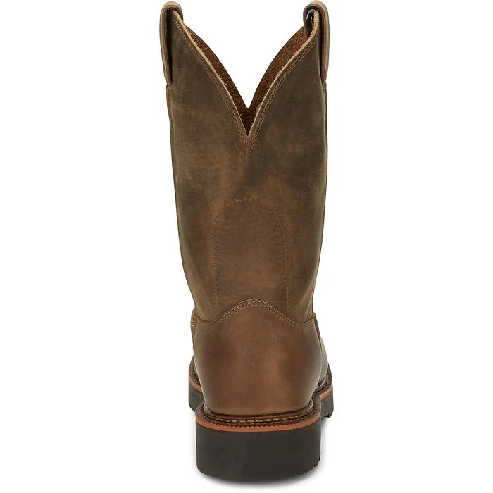 Justin Mens JMax Blueprint Pull On Tan Work Boot Style 4440 - Image 5